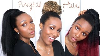 Hair Haul Alert! | 7 Synthetic Ponytail Hairstyles| Drawstring Ponytail On Natural Hair