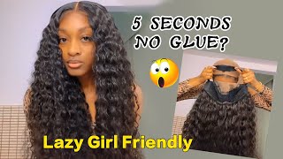 Glueless Wig❗️❗️No Skill Needed Put On And Go Wig | Super Easy Install Lazy Girl Friendly #Shorts
