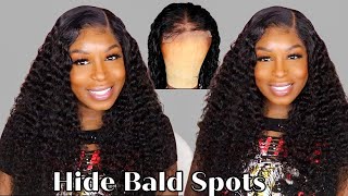 Side Part 5X5 Lace Closure Wig Install  Deep Wave Curly Wig - Unice