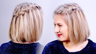 How To: Waterfall Braid Crown Hairstyle For Short Hair | Milabu