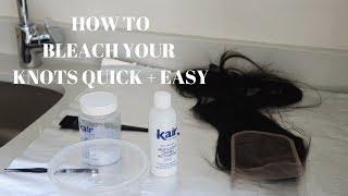 How To: Bleach Knots On Lace Closure Super Quick + Easy  | Mihlali N