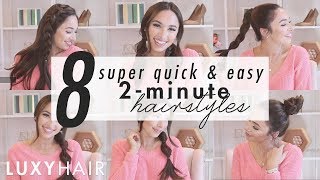 8 Super Quick & Easy Hairstyles - 2-Minute Looks For Work Or School | Luxy Hair