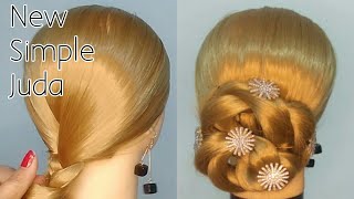 New Simple Juda Hairstyle !  Women Hairstyle For Medium Hair ! Wedding Hairstyles #Hairstyles