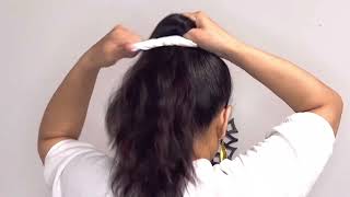 Make A High Bun Hairstyle Using Scrunchie 2 Min High Bun Hairstyle Using Scrunchie #Hair #Hairstyles