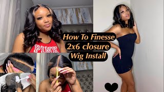 Easiest Wig Install Ever | 2X6 Lace Closure | Glueless Method ♡