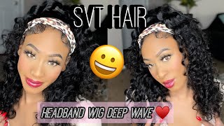 Deep Wave Headband Wig 22 Inches Wig Install Ft. Svt Hair