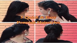 5 Easy & Quick Ponytail Hairstyles For College/ Office Going Girls