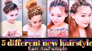 Sophiabeautition,Hairstyle For Short Hair,Using Rubber Band,Short Curly Hair With Rubber Bands,Girls