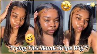 Skunk Stripe Lace Wig Transformation Wig Install Tutorial! She Made It! #Elfinhair