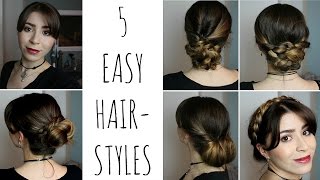 5 Easy Heatless Hairstyles! | Hair With Bangs
