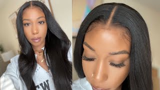 Clear Lace???| Natural Kinky Straight 360 Lace Wig| Ft. Atina Hair