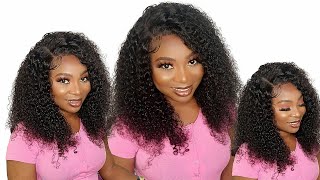 First Time Trying A Jerry Curly Wig With A Transparent Lace  /Ft Ashimary