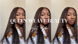Light Yaki Bundle & 5X5 Hd Lace Closure | 100% Virgin Hair Vendor Queen Weave Beauty