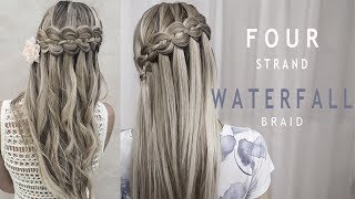 Four (4) Strand Waterfall Braid | Prom And Wedding Hairstyle | Diy Tutorial