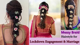 Self Bridal Hairstyle Tutorial For Indian Wedding In Tamil|Simple Engagement Hairstyle South Indian