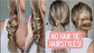 How To: No Hair Tie Hairstyles! Hair Hack