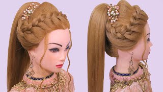 Braided Ponytail Hairstyles With French Braid L Wedding Hairstyles For Girls L Twist Hairstyles