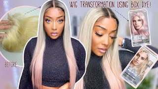 613 To Icy Blonde With Pink Balayage | Wig Tutorial Using Box Dye! | Ft. Super Virgin Hair