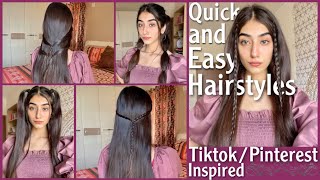 4 Quick And Easy Hairstyles | Heatless Hairstyles (Tiktok And Pinterest Inspired)