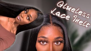 Beginner Friendly Glueless Lace Melt | (Easy) 5X5 Hd Lace Closure Wig Install | Beautyforever