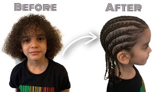 Curly Afro To Braids | Mixed Hair Transformation | The Bowie Family