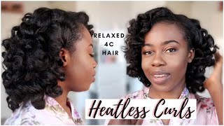 Heatless Curls Tutorial | Perfect Flexi Rod Set On Relaxed Hair