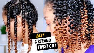How To | Juicy Three Strand Twist Out | Quick Hairstyles On Natural Hair