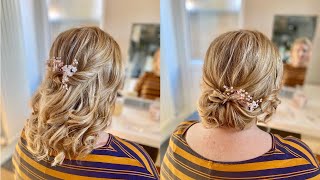 Live With Pam - Quick 2 In 1 Bridal Hairstyle! Beautiful Half Up Half Down Into Low Textured Bun!