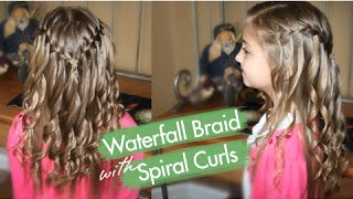 Waterfall Braid With Spiral Curls | Prom Hairstyles | Cute Girls Hairstyles