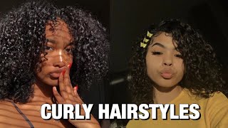 Cute Curly Hairstyles + Edges | Natural Hairstyles 2K20