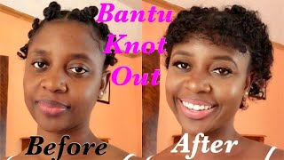 Bantu Knot On Short Relaxed Hair| Chinee Bump| Cute Relaxed Hairstyle| Heatless Curls