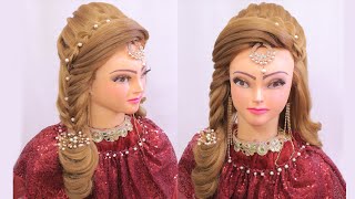 Walima Bridal Hairstyle L Curly Hairstyles L Wedding Hairstyle L Engagement Look L Tikka Hairstyle