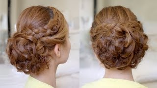 Hair Tutorial: Bridal Curly Updo With Braids