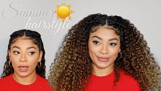 Summer Hairstyle For Curls! (Big Hair But Out Of Your Face) | Jasmeannnn