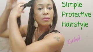 Protective Hairstyle | Relaxed Hair | Vickyj