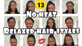 13 Quick No Heat Hairstyles For Relaxed Hair | #Relaxedhair #Hairstyles #Quickhairstyles
