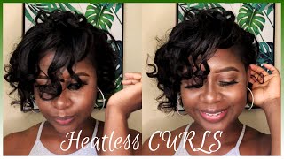 Heatless Curls On Relaxed Hair| Curly Relaxed Hair| Over Night Curls With Flexi Rods