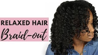 Defined Braidout On Relaxed Hair