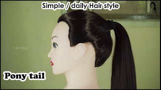 Pony Tail In Real Hair | Frizzy Hair | Simple Hair Style