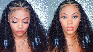 Isee Mongolian Kinkly Curly Hair Update #2| Braids In Front & Curls In Back Hairstyle