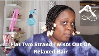 Twistout On Relaxed Hair |Theportertwinz