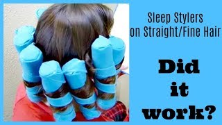 Sleep Styler Review And Demo! No Heat Curls Tested On Straight/Fine Hair