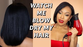 Relaxed Hair Blow Out  At Home -  Dominican Blow Out