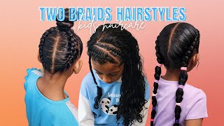 3 Ways To Style: Two Braids Kids' Hairstyles |Simple, Easy, & Quick | Kids' Haircare |Ponp