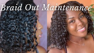 How I Maintain My Relaxed Hair Braid Out| Low Manipulation Style