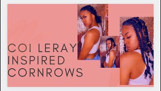 Coi Leray Inspired Cornrows. Protective Styles For Relaxed Hair.