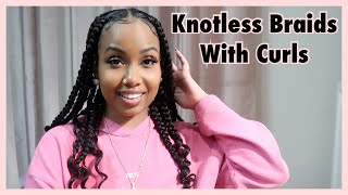 Short Knotless Braids With Curly Ends Full Tutorial || Coi Leray Braids