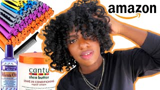 I Tried Amazon Perm Rods On My Relaxed Hair | Perm Rod Set Review | Curly Hairstyles