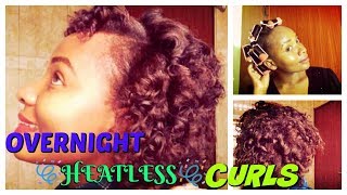 Overnight Heatless Curls On Relaxed Hair!