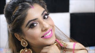 Easy Indian Wedding Hairstyle Tutorial | Front Twisted Braid With Puff